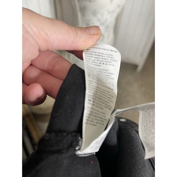 Desigual Denim Black Gray Jacket W/ Red Faux Fur Collar Velvet Flowers Size 42 - Picture 5 of 7